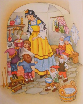 素晴らしい物語 Painting - 白雪姫と小人たち 素晴らしい